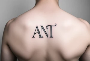 Fine line letters A,N & T monogram connected together overlapping lines tattoo idea