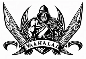 Valhalla  warrior soldier  Sword axe tattoo idea