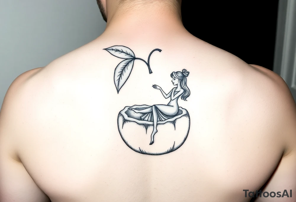 Simple lime in a coconut with a dancing girl tattoo idea