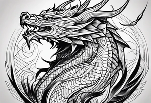 geometric dragon tattoo idea