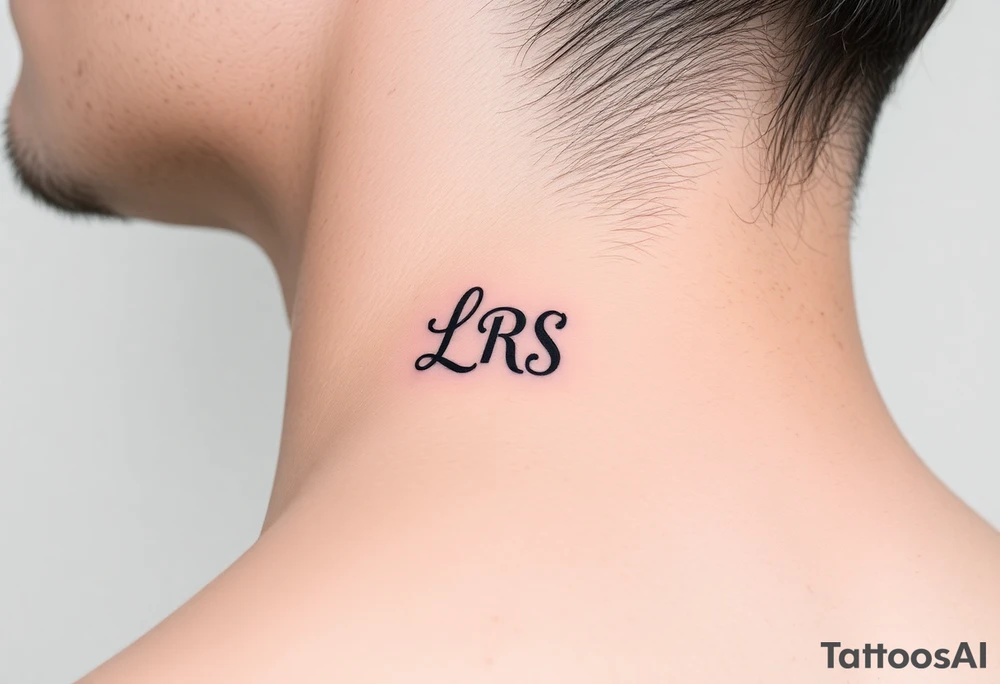 Seductive bite mark with the initials lrs tattoo idea