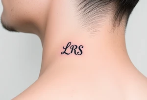 Seductive bite mark with the initials lrs tattoo idea