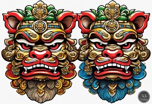 Okinawan shisa pair. One has their mouth closed tattoo idea