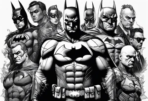 batman with all the vilains tattoo idea