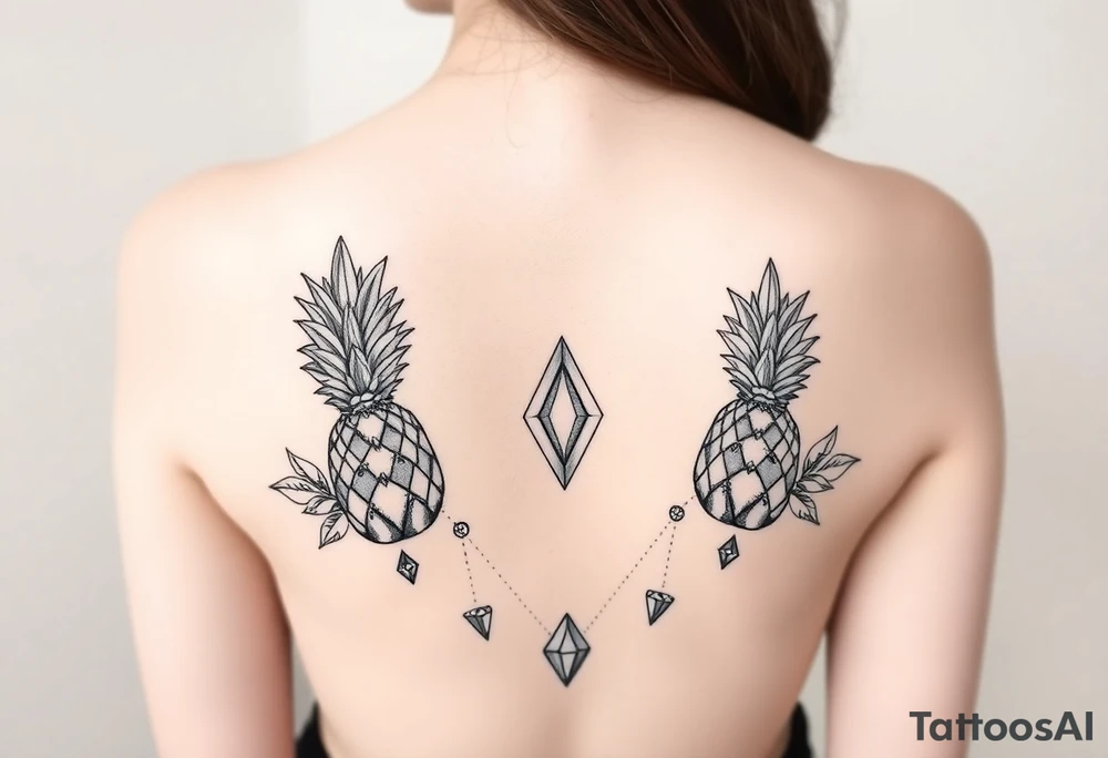 pineapple crowns diamonds vagina anus tattoo idea