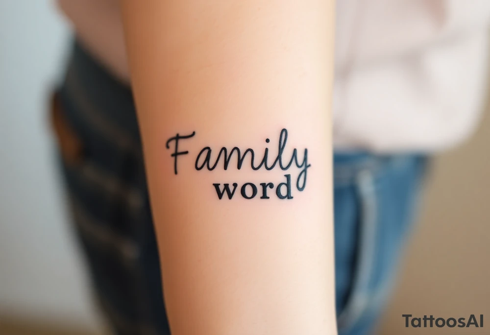 Family  word tattoo idea