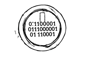 A Power Button with the Binary Text "00100001 01100011 01110000 01110101" Embedded in the button tattoo idea