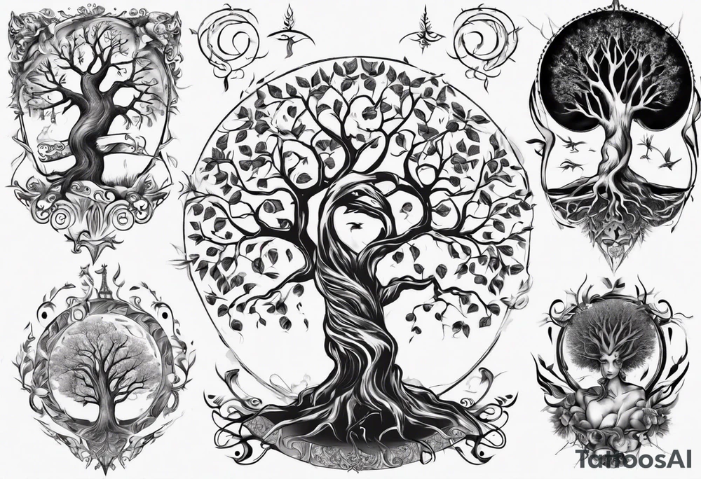Tree of life with children namnes tattoo idea
