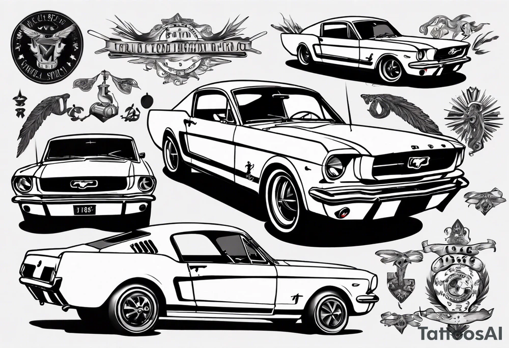 1966 ford mustang tattoo idea