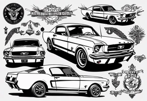 1966 ford mustang tattoo idea