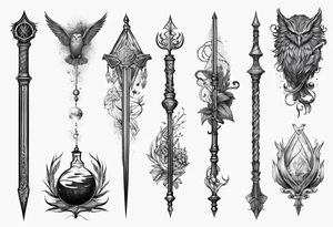 Harry Potter fantastic beasts wands magic tattoo idea