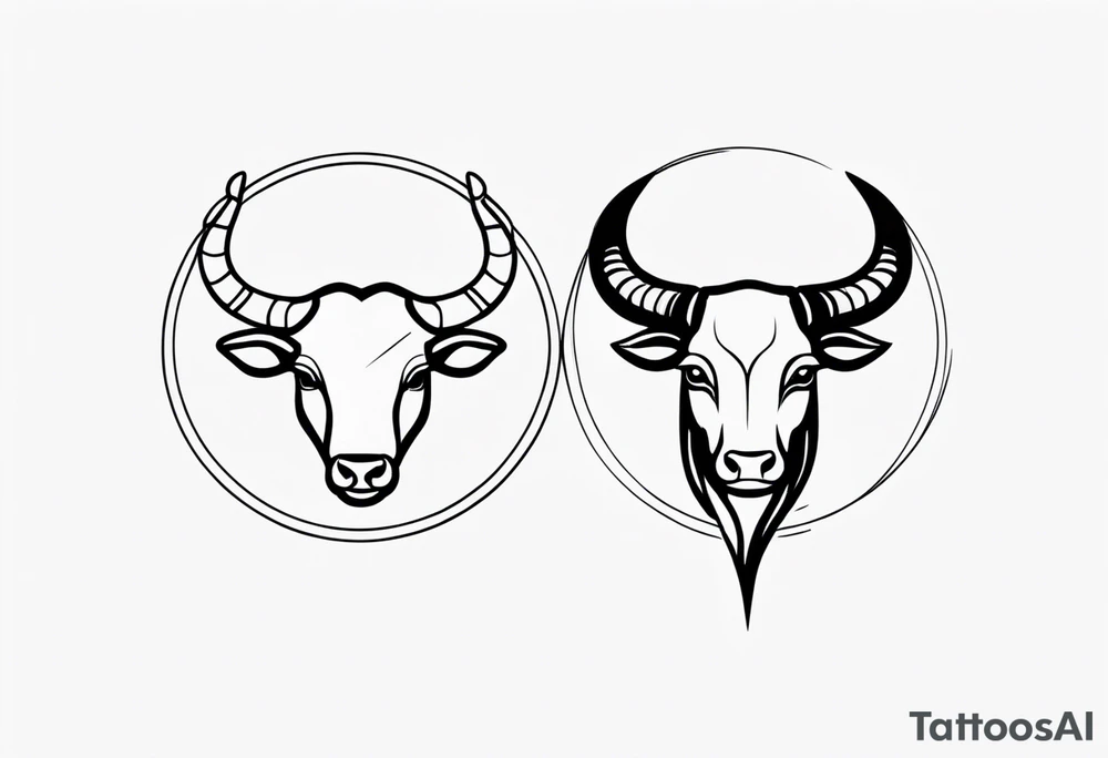 Gemini taurus symbols 
combined tattoo idea