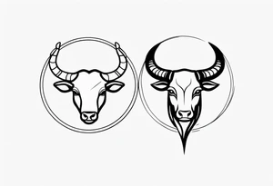 Gemini taurus symbols 
combined tattoo idea