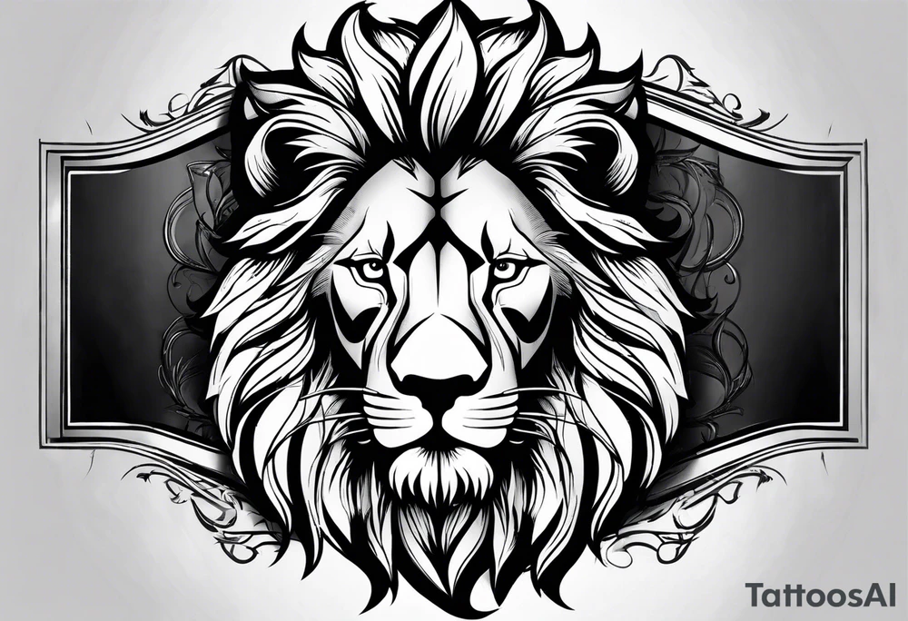 powerful majestic lion, close-up tattoo idea
