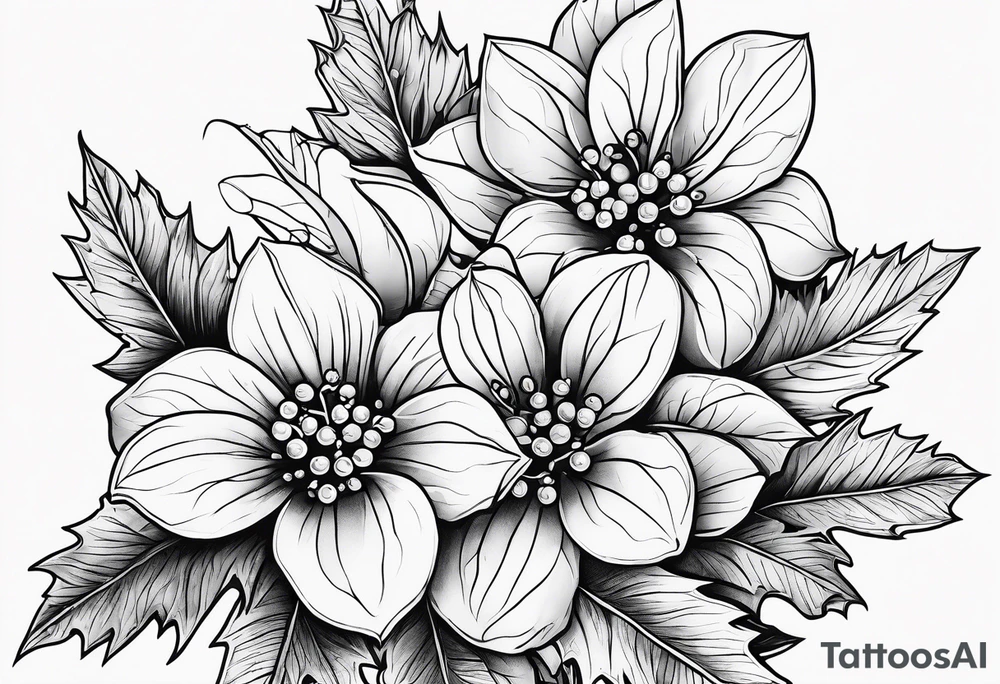 Holly berry birth flower tattoo idea