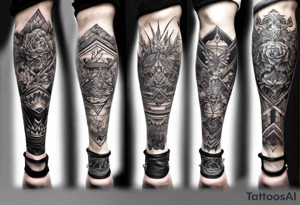 3 arrrows on leg tattoo idea