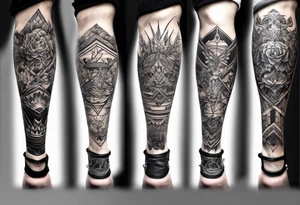 3 arrrows on leg tattoo idea