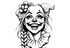 Payasa Clown Girl laugh now cry later tattoo idea