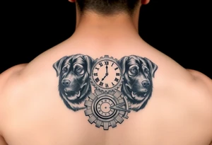 Gears that look like clocks Rottweilers mechanical a complete right arm sleeve tattoo idea