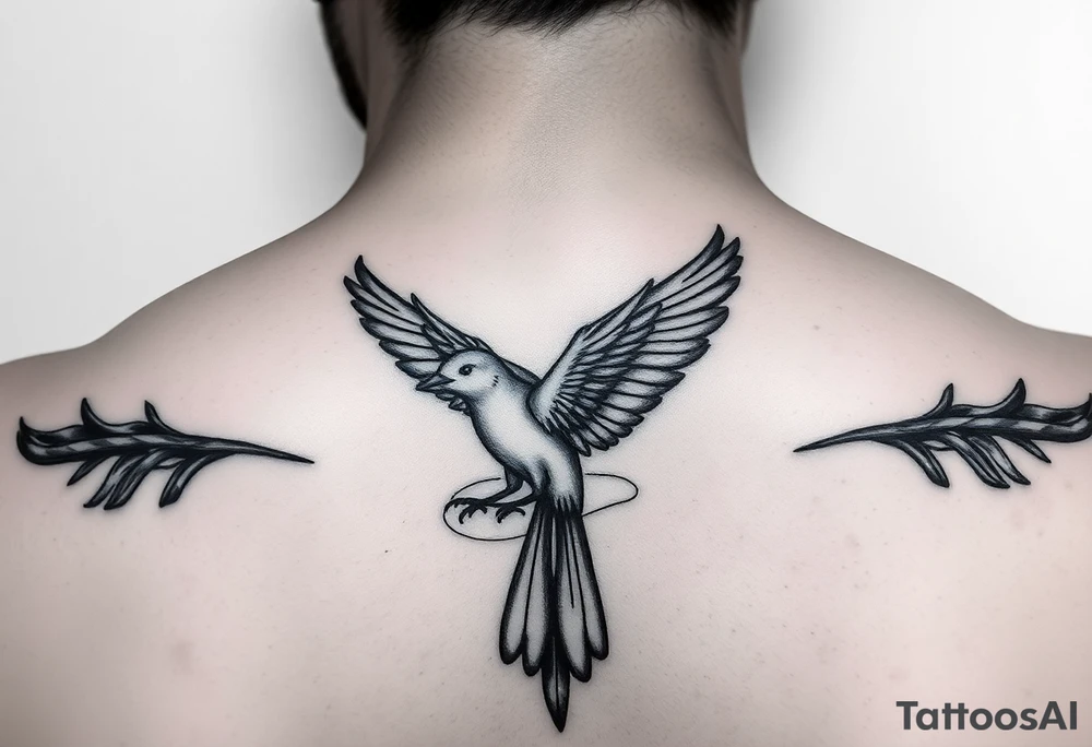 Bird turns into a dear magically tattoo idea