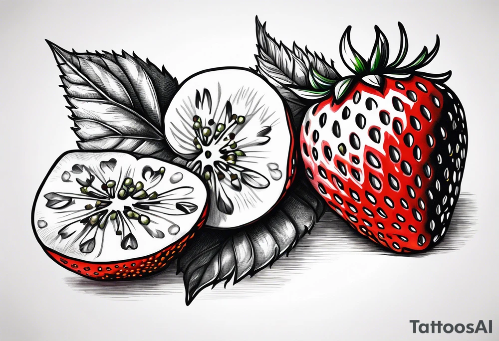 drawing Strawberry tattoo idea