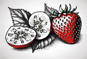 drawing Strawberry tattoo idea