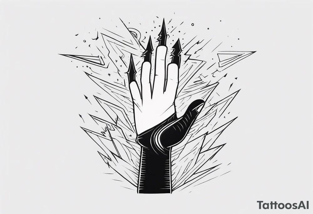 Lightning on hand tattoo idea