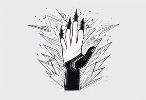 Lightning on hand tattoo idea