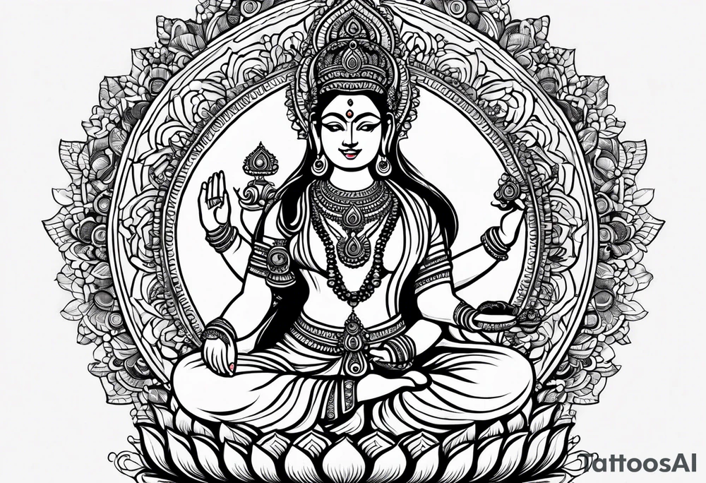 The hand of hindu goddess laxmi tattoo idea
