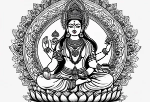 The hand of hindu goddess laxmi tattoo idea
