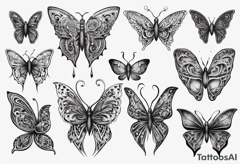 Butterfly wrap tattoos on heart overlay tattoo idea
