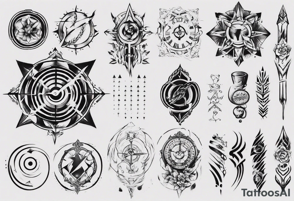 Simple men’s arm sleeve tattoo idea