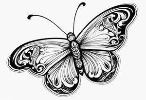 Butterfly with flames tattoo idea
