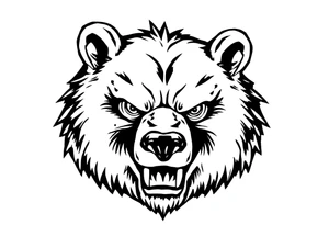 Traditional style angry bear tattoo idea