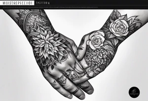 Hands morphing into roots tattoo idea