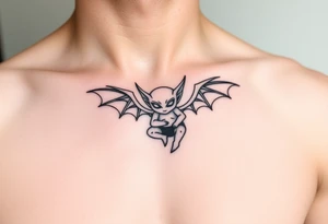 Tiny goblin with wings tattoo idea
