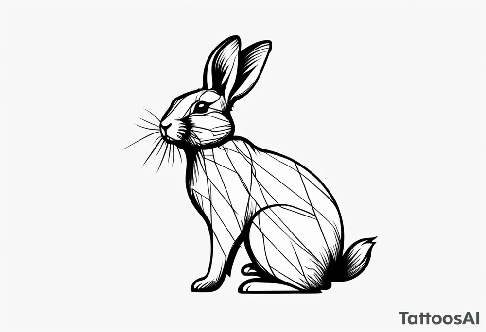 cute rabbit tattoo idea