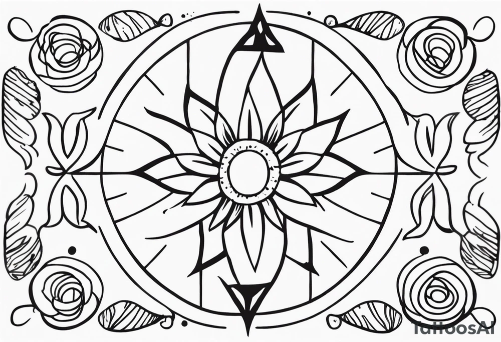 A minimal-styled tattoo design that represents the concept of living a life is happiness. tattoo idea