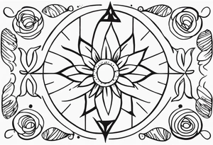 A minimal-styled tattoo design that represents the concept of living a life is happiness. tattoo idea