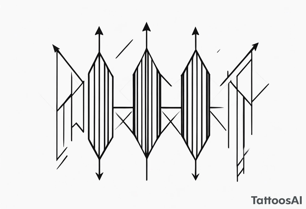 three minimalistic parallel arrows. tattoo idea