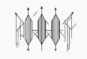 three minimalistic parallel arrows. tattoo idea