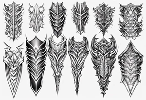 Dragonscale Leg armor symmetrical tattoo idea