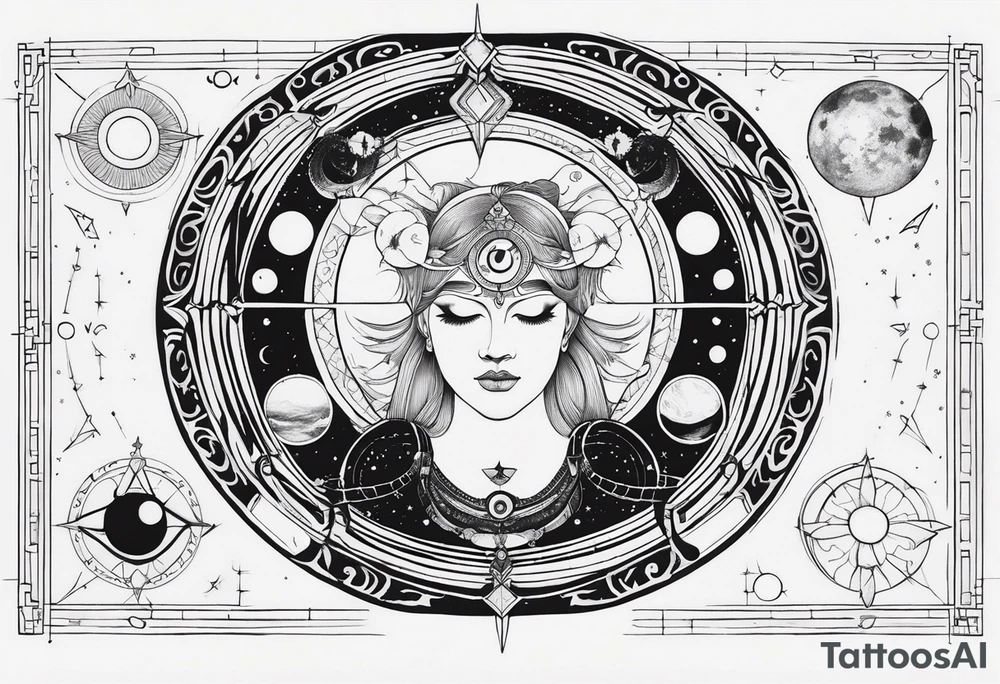 Astrology, Gemini, Natal Chart, angelic, soul mates, vision, planetary, ying yang, the moon, third eye, mystical
armband tattoo idea