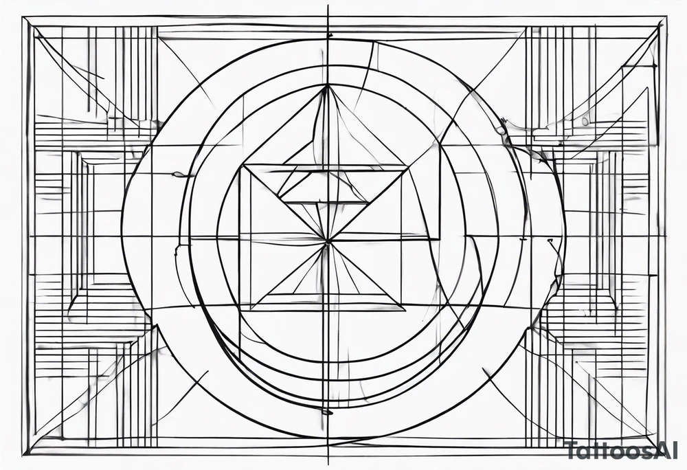 Coordinates and lines tattoo idea