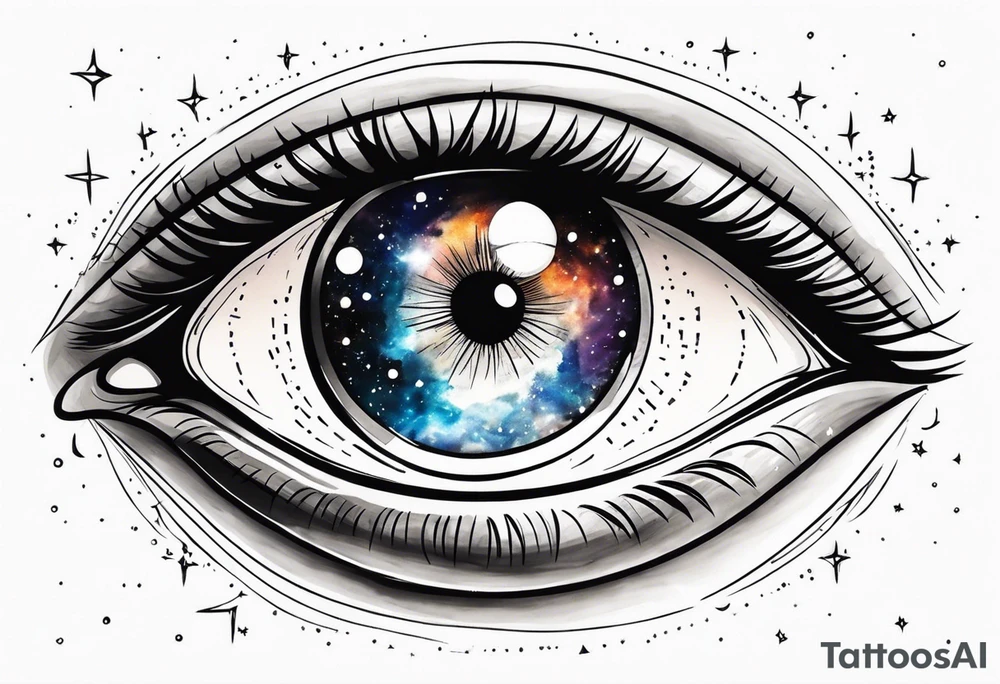 men's eye with universe reflection in the iris tattoo idea men's eye with universe reflection in the iris tattoo idea