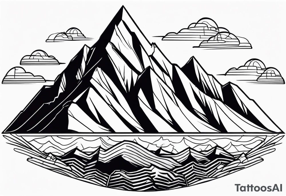 mountain peak outlines tattoo idea
