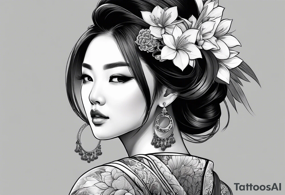 Asian woman tattoo idea