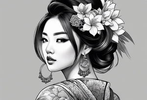 Asian woman tattoo idea