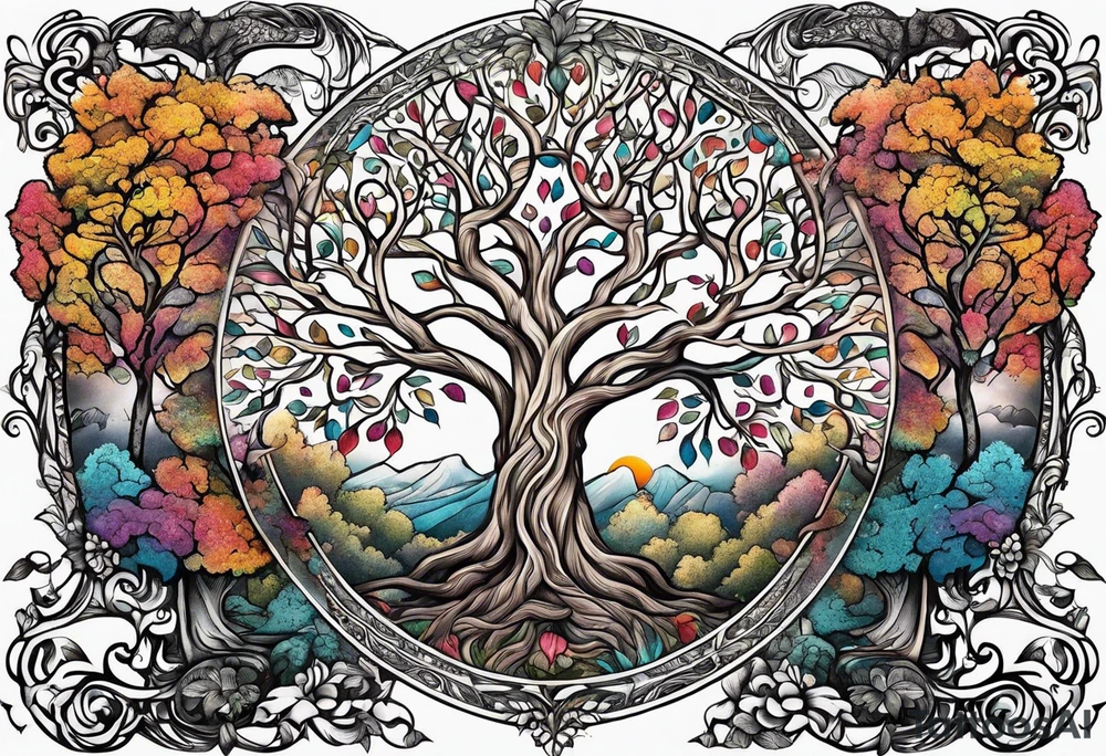 Family tree with mom and dad family tree tattoo idea