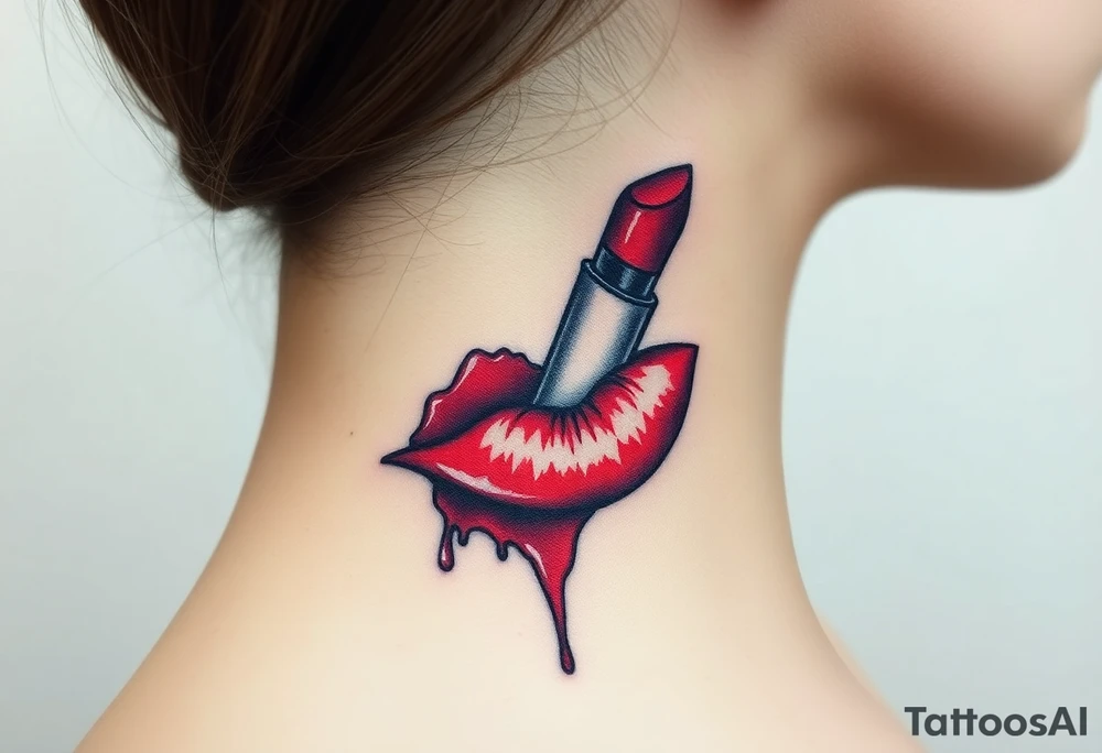 Stain from lipstick kiss tattoo idea